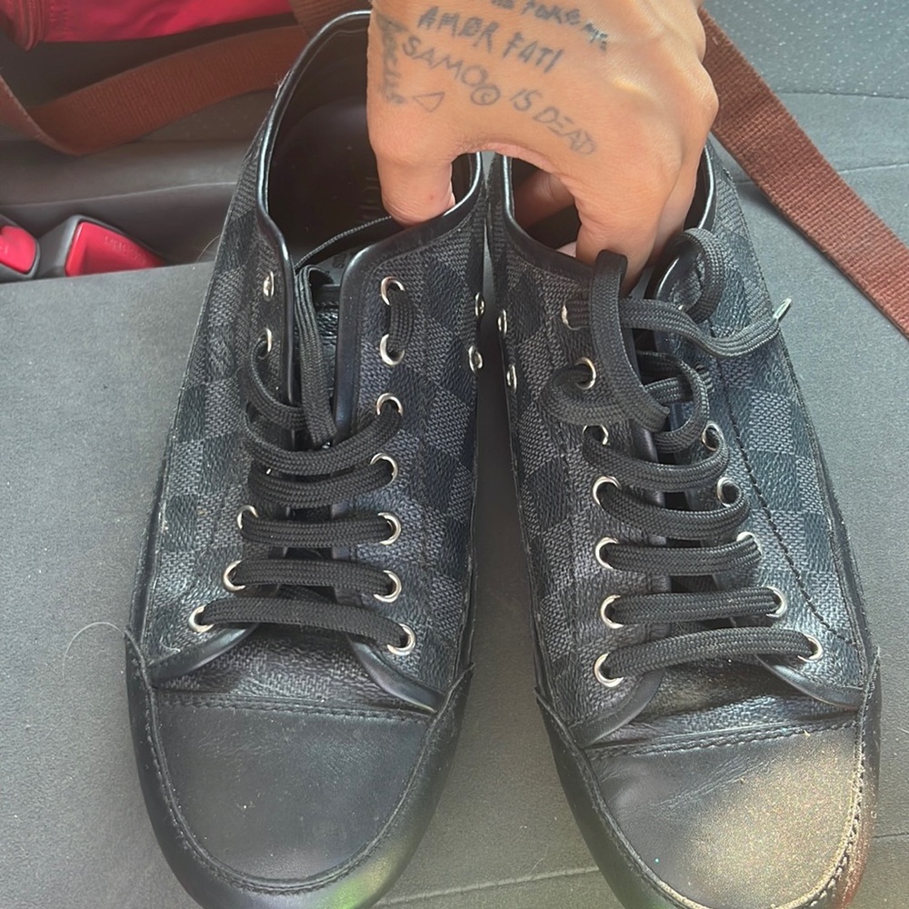 Black and Charcoal Louis Vuitton Damier sneaker